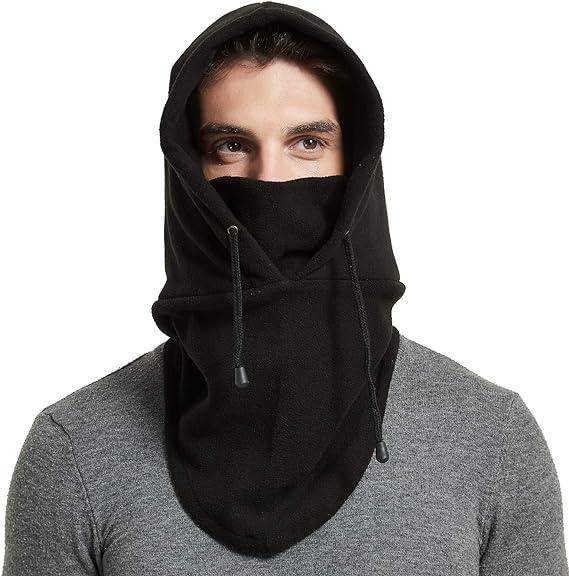 Mũ trùm đầu lớp dày, mũ lông cừu dày, gió và mui xe kéo nóng, mặt nạ trượt tuyết, người đàn ông da đen và phụ nữ