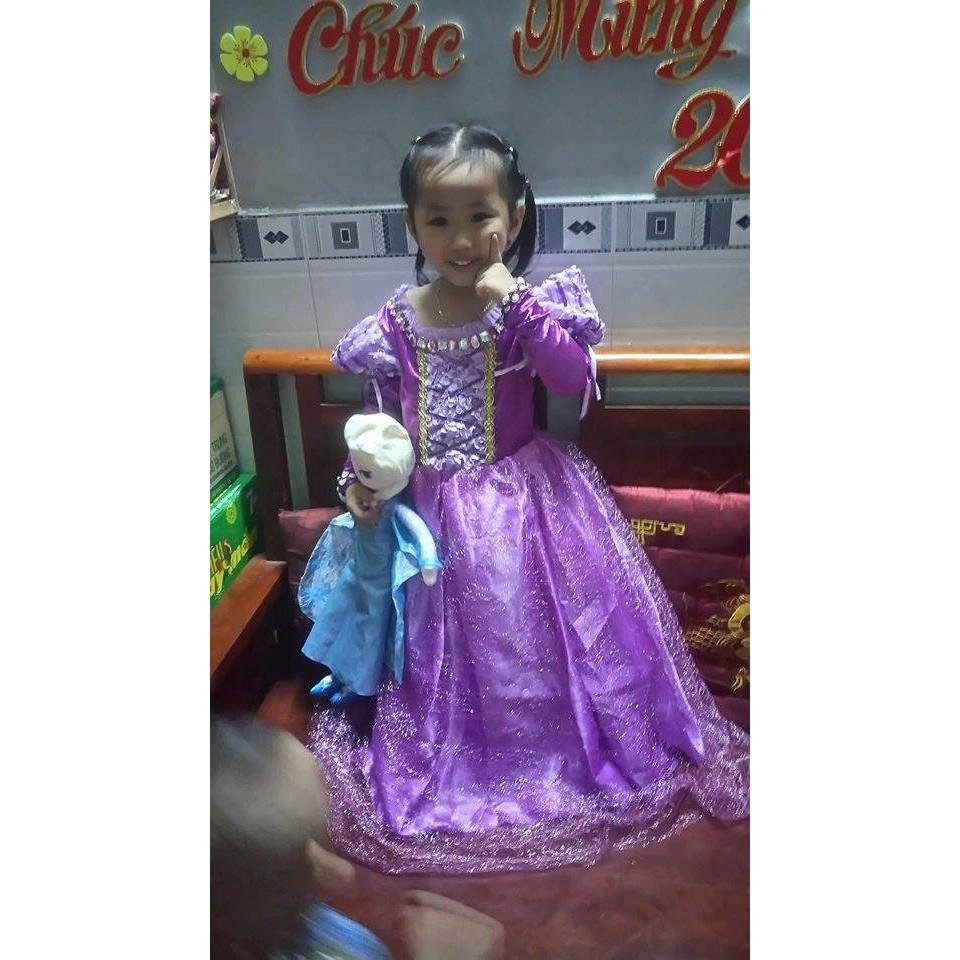 Đầm Công Chúa Rapunzel Dài Kèm Găng Tay Có ẢNH THẬT - HM0208