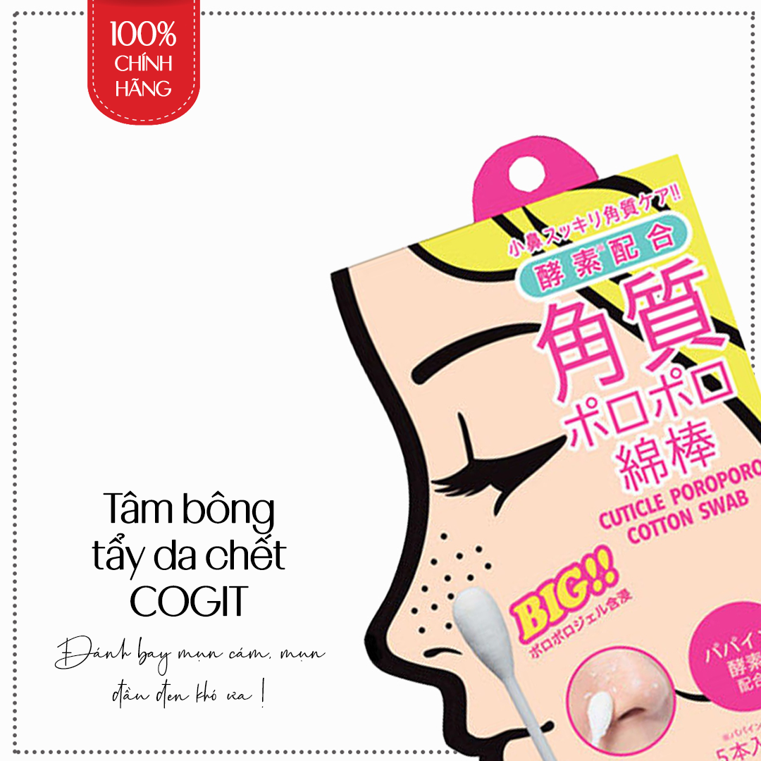 Tăm Bông Làm Sạch, Tẩy Tế Bào Da Chết Ở Mũi Nhật Bản Cogit Cuticle Poroporo Cotton Swab