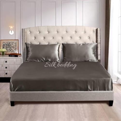 Bộ Ga Gối Phi Lụa 4 Món Cao Cấp Lan Bedding Màu Nâu