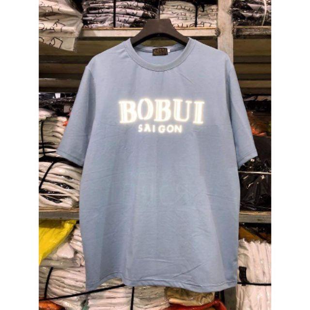 Áo Oversize BOBUI Xanh Phản Quang , Tee Bobui Saigon Reflective BLUE