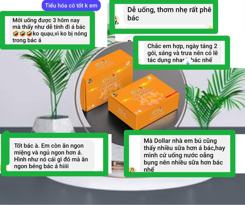 { combo 10 ] Eva Diamond Thải Độc Đẹp Da cân bằng nội tiết giảm tình trạng nóng trong bốc hỏa da khô sạm