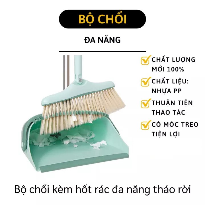 Bộ Chổi Quét Nhà Kèm Hốt Rác Đa Năng Thông Minh Thế Hệ Mới Có Thể Tháo Rời , Lắp Ráp Dễ Dàng - PaKaSa - Hàng Chính Hãng ( Giao Màu Ngẫu Nhiên )