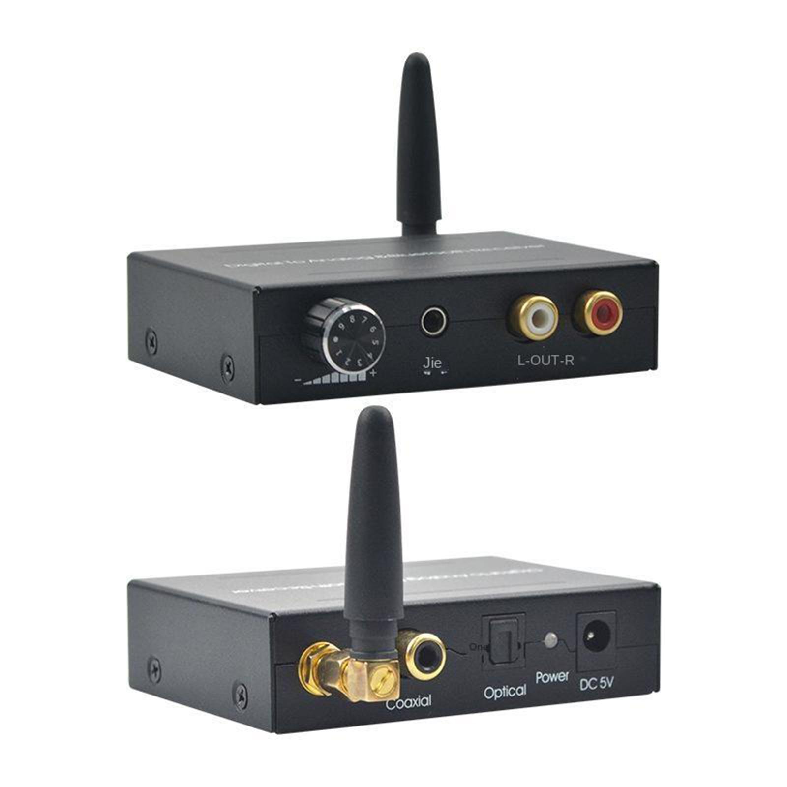 192kHz DAC Converter, Volume Adjustable, Bluetooth 5.0 Receiver, Digital Optical Coaxial to Analog Stereo Audio L/R RCA 3.5mm Jack Audio Adapter
