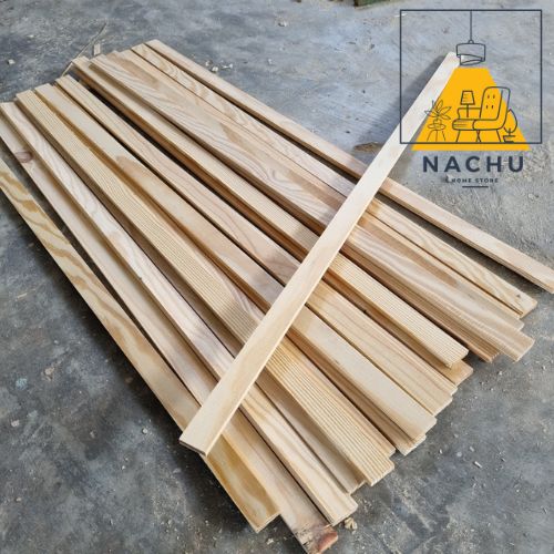 Thanh Gỗ Thông Dày 0.9 cm x Rộng 3 cm x Dài 120 cm Bào Láng 4 Mặt Dùng Trang Trí, Đóng Kệ