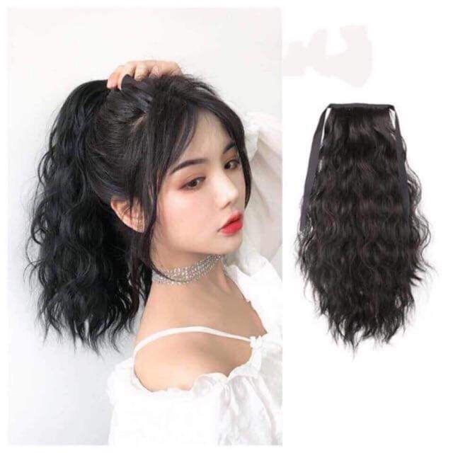 Tóc giả cột xù ngắn️-ảnh thật