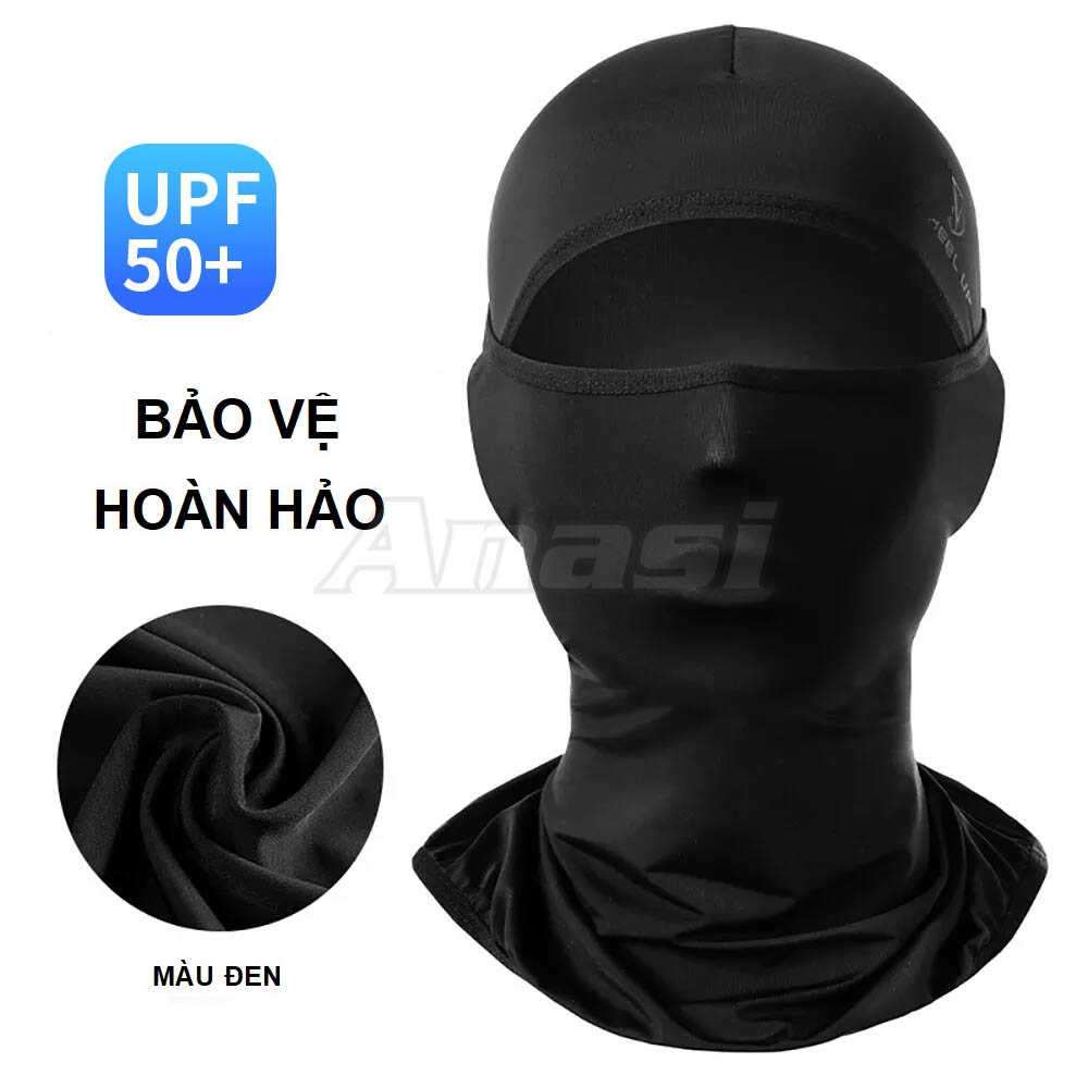 Khăn trùm đầu chống nắng nam fullface NJ09 - Cản 95% tia UV có hại - Vải Lycra mỏng, nhẹ, đàn hồi, thông thoáng