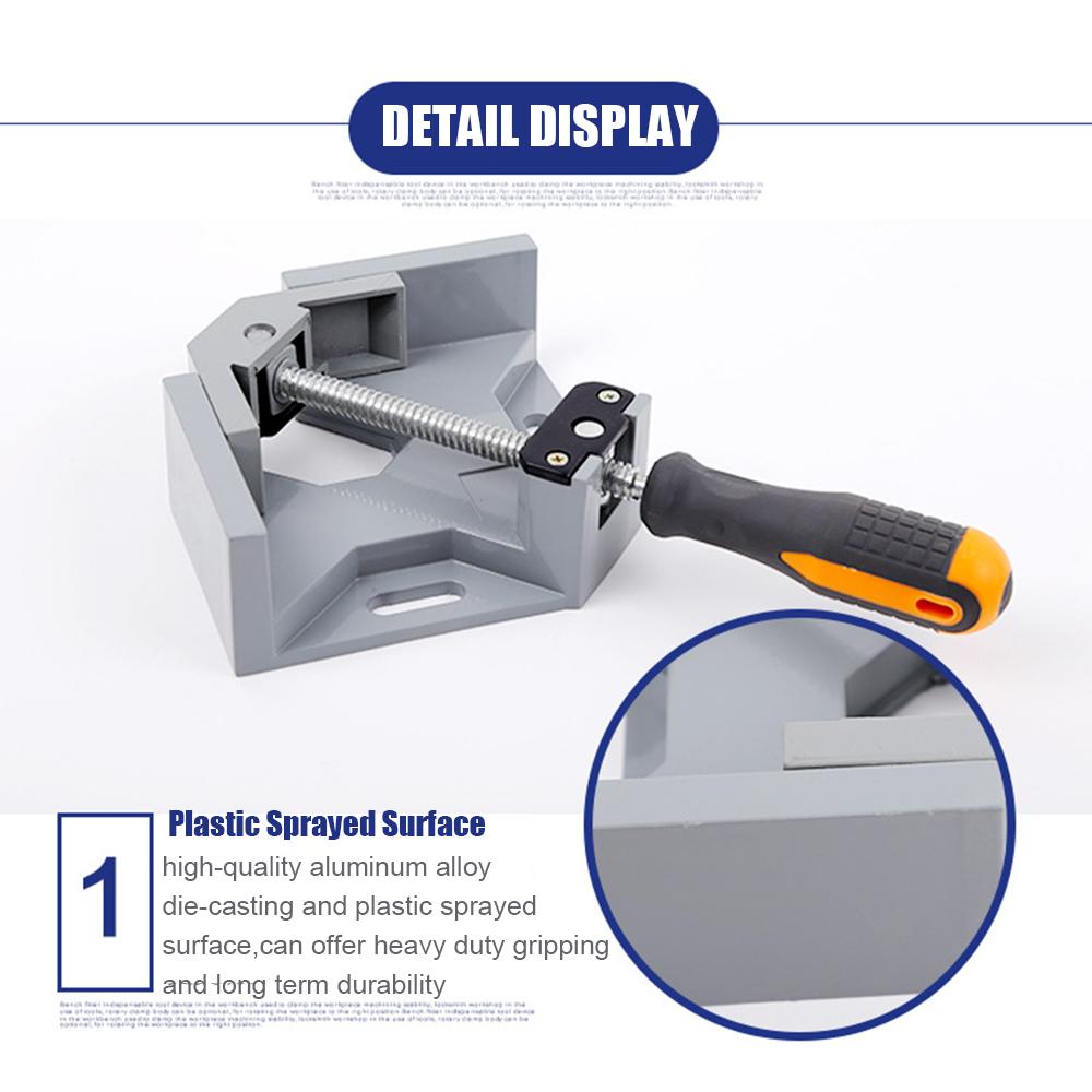 Right Angle Clamp Single Handle Aluminum Alloy Corner Clamp Adjustable Swing Jaw 90 Degree Clip Clamp Tool Woodworking