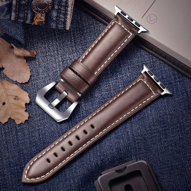 Dây da đeo thay thế cho Apple Watch 38mm / 40mm hiệu Kakapi Leather thiết kế tinh tế mới lạ, dây da cao cấp, ôm sát tay - hàng nhập khẩu