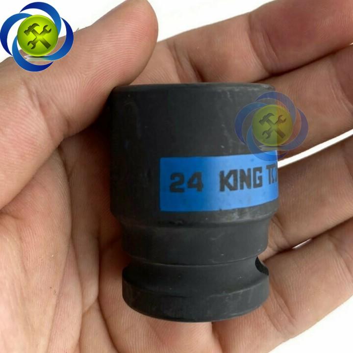 Tuýp 24mm 1/2 Kingtony 453024M loại ngắn 12 cạnh màu đen
