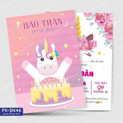 Thiệp thôi nôi – sinh nhật theo yêu cầu Pluxi