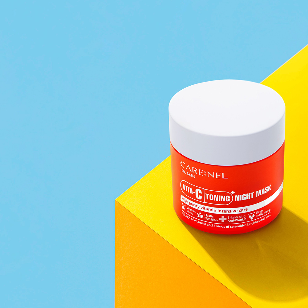 Mặt nạ ngủ mặt trắng sáng da bổ sung vitamin C Toning+ Night Mask Carenel