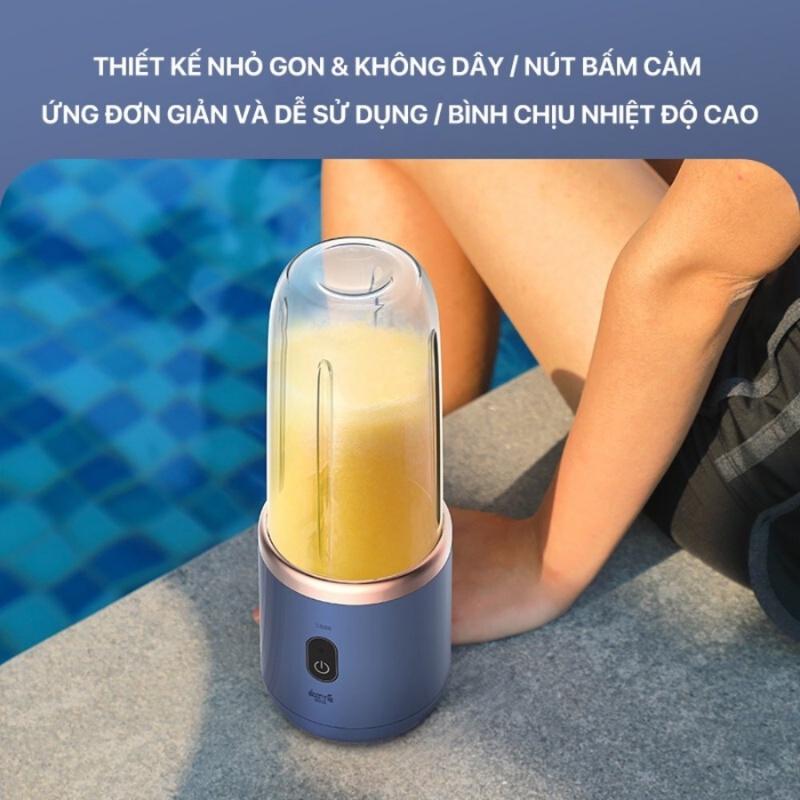 Máy Xay Sinh Tố Juicing Cup 300ML Cầm Tay 6 Lưỡi Sử Dụng Pin Sạc Cổng USB Siêu Tiện Lợi, Máy Xay Đa Năng