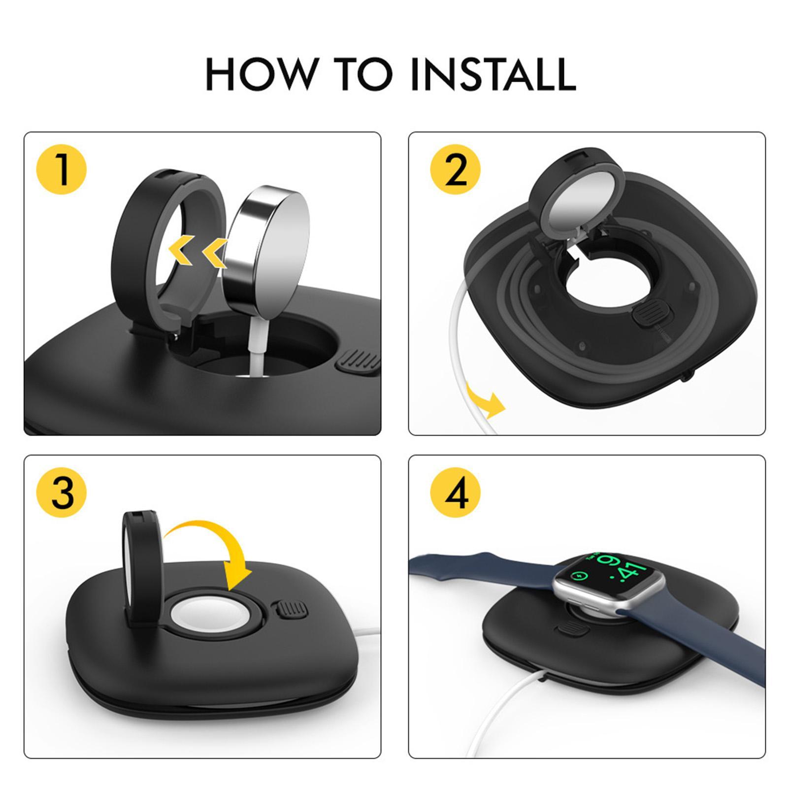 Smart Watch Charger Stand Universal Antislip Nightstand Mode Charging Base Holder Charging Dock Stand Designed for 4 3 2 1 Series Travel