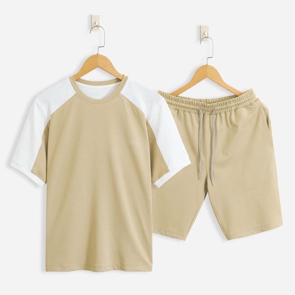 Bộ quần áo thể thao nam phối viền trắng pantoni chất vải thun mềm mặc siêu thích