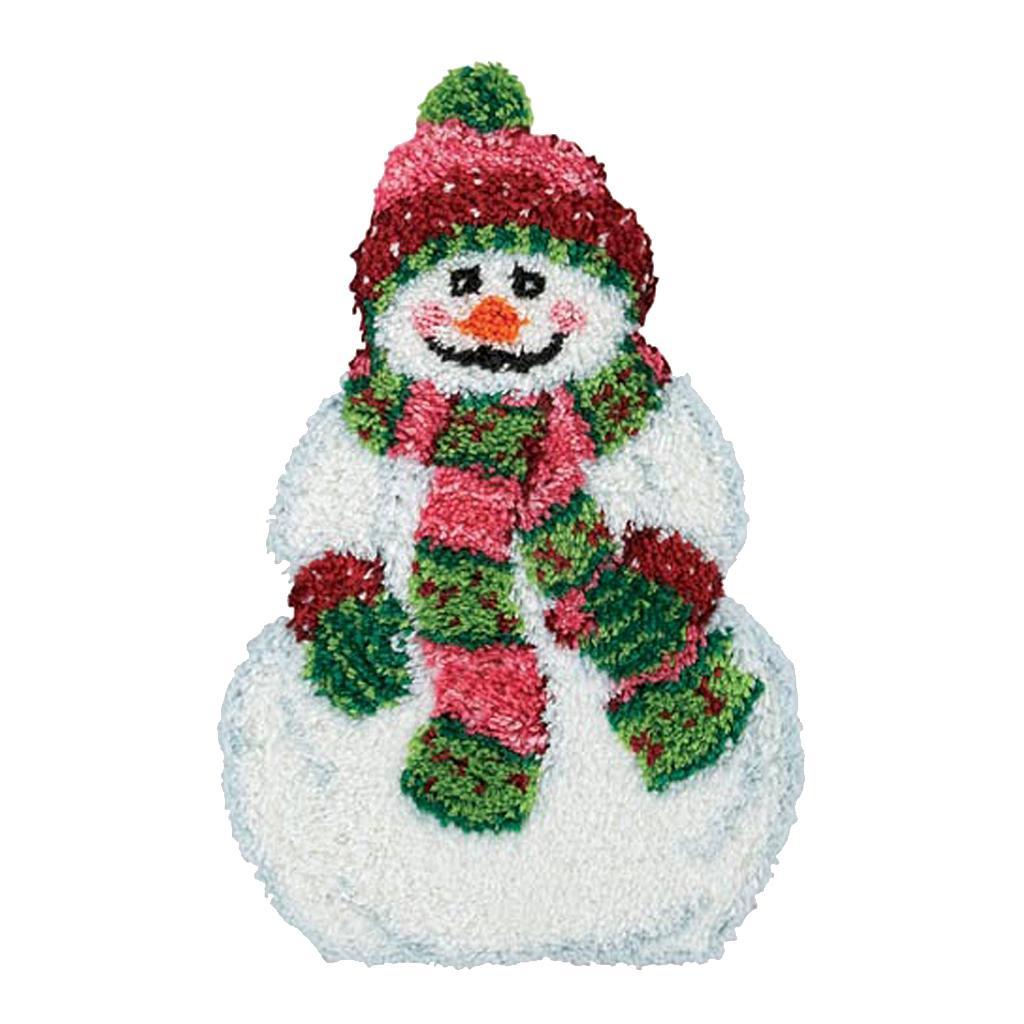 Latch Hook Rug Kits Carpet Embroidery Kit DIY Christmas Snowman Home Ornaments