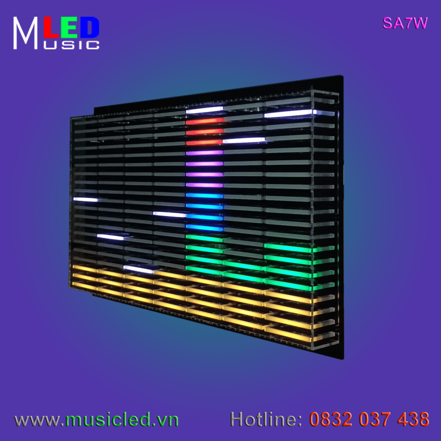 Dàn đèn Music LED nháy theo tần số nhạc 7 cột treo tường