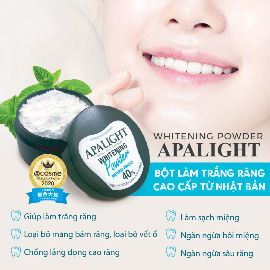 BỘT TRẮNG RĂNG APALIGHT WHITENING POWDER 26G