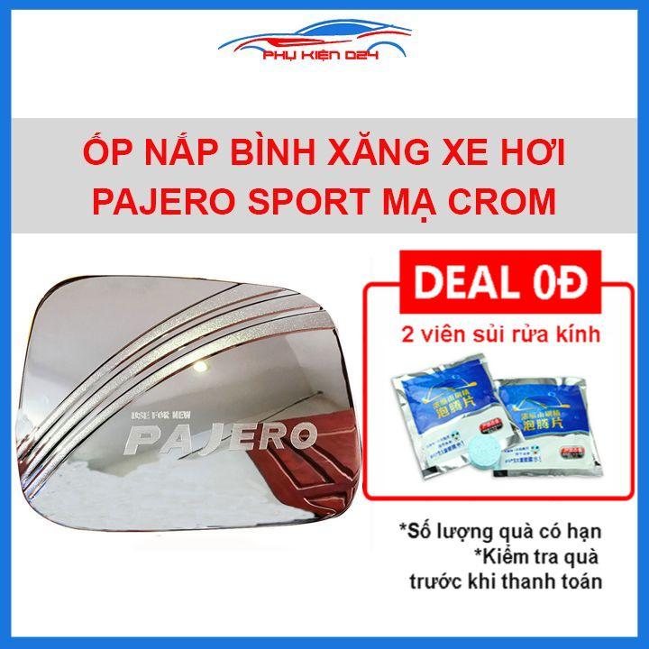 Ốp nắp bình xăng Mitsubishi Pajero Sport mạ crom chống trầy trang trí ô tô