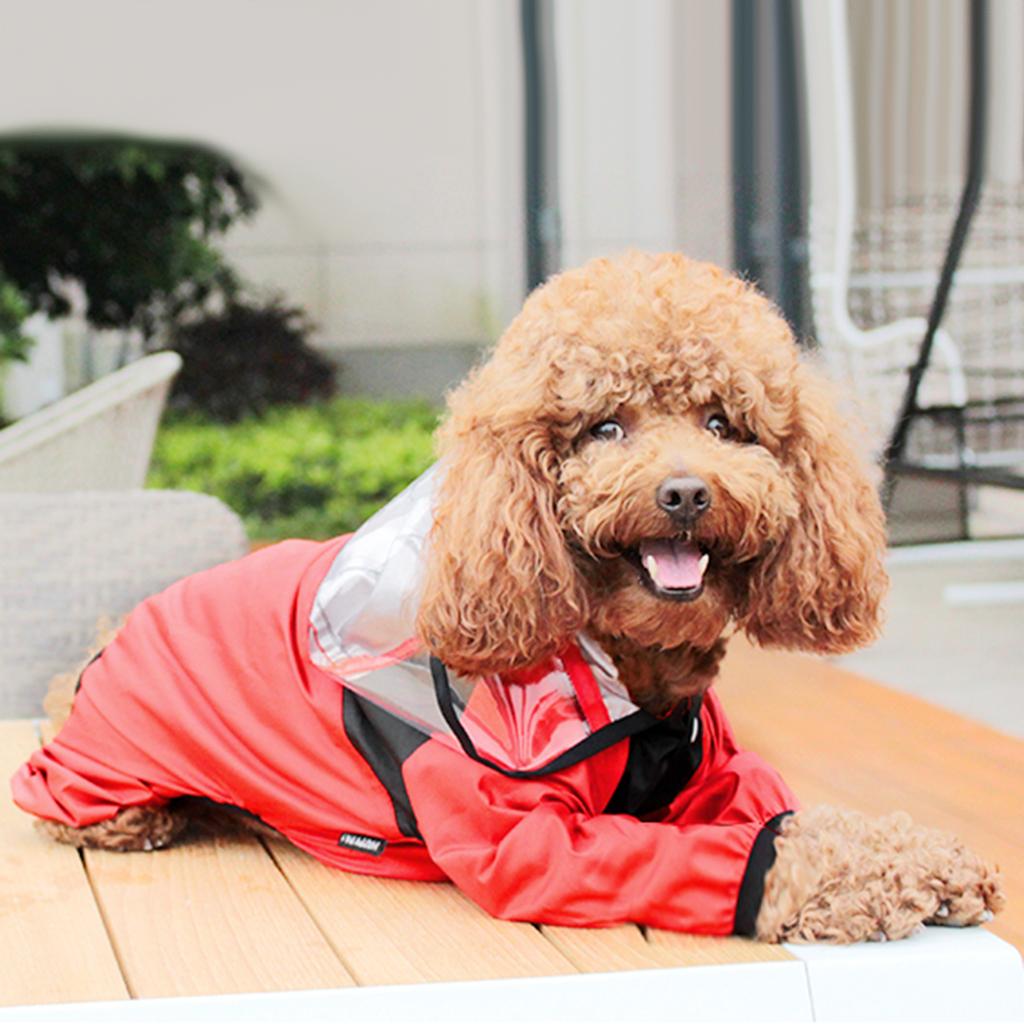 Dog Raincoat Clothing Waterproof Dog Poncho Outdoor Puppy Rain Coat Jacket Hooded Suit Water Proof Rainy-day Apparel Rainwear