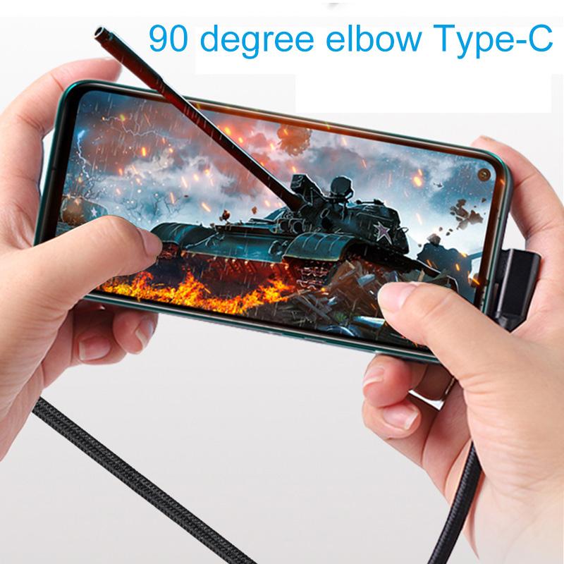 Màu đen bện 4K @ 60HZ Type-C Gaming Cáp dữ liệu sạc 90 độ Dây cáp USB C có IC E-Marker cho điện thoại VR Link Quest2 Màu sắc: Đen