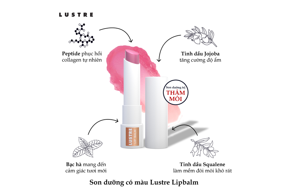 Son Dưỡng Có Màu Lustre Tinted Lip Balm Hibiscus -  Hồng mận - 2.9gr