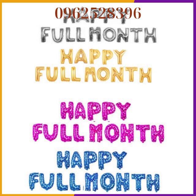 Bộ Bóng Chữ ️ Happy Fullmonth ️ nhiều mầu