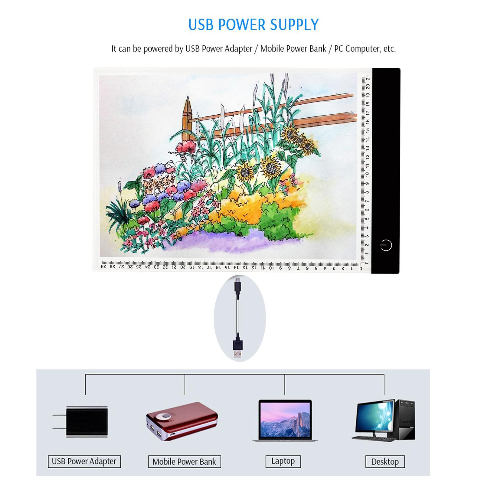 A4 Tracing LED Light Box USB LED Pad 3-Gear