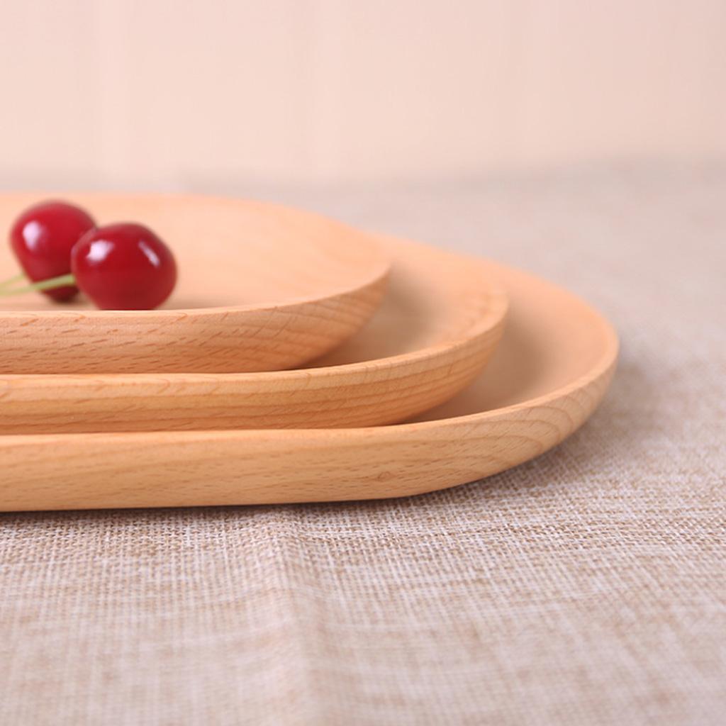 wooden Tray Food Serving Dish Bowl Dinnerware for Bread Salad Fruit Snack