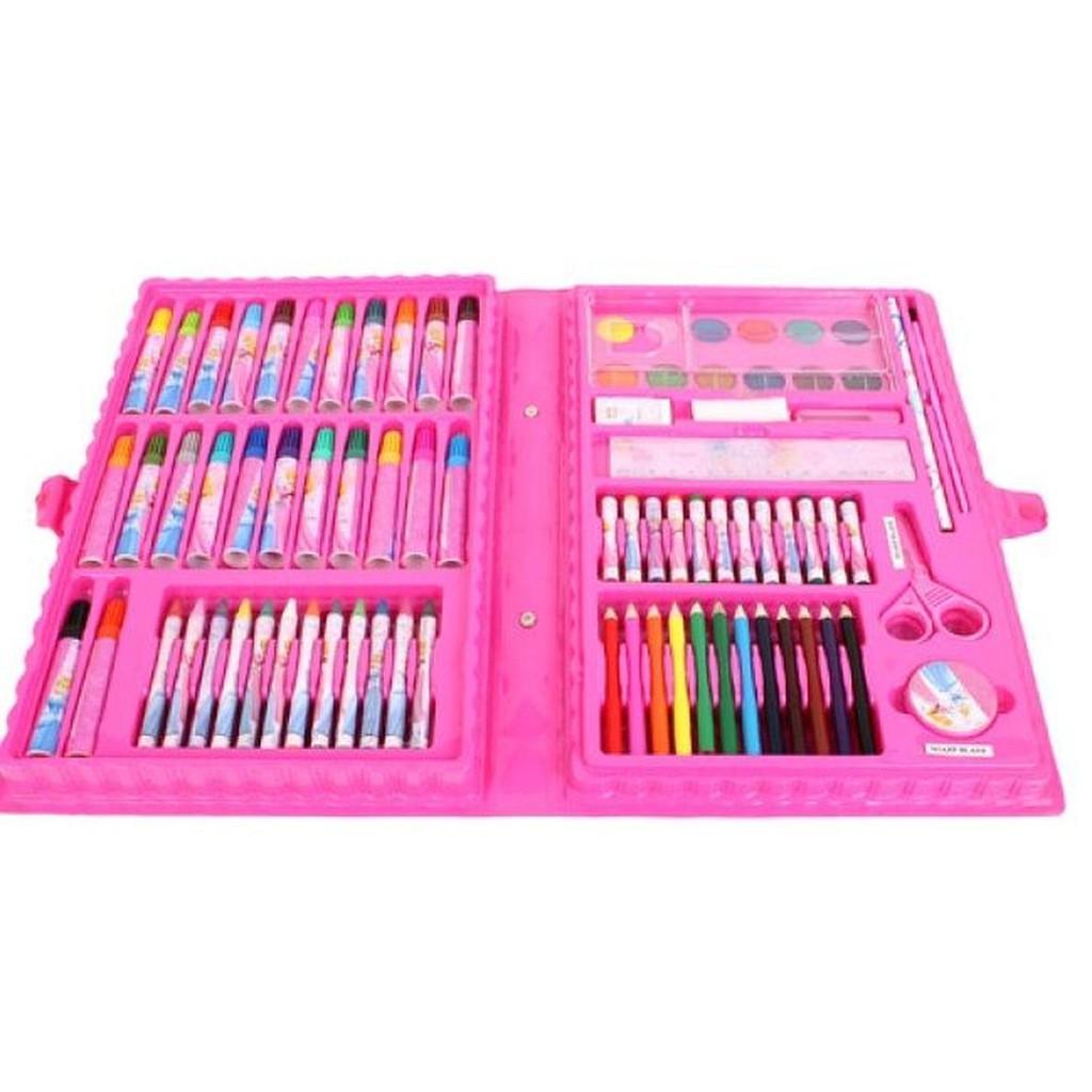 Bộ dụng cụ bút 86 màu cho bé thỏa sức sáng tạo, có hộp đựng tiện lợi chi tiết đáng yêu cho bé