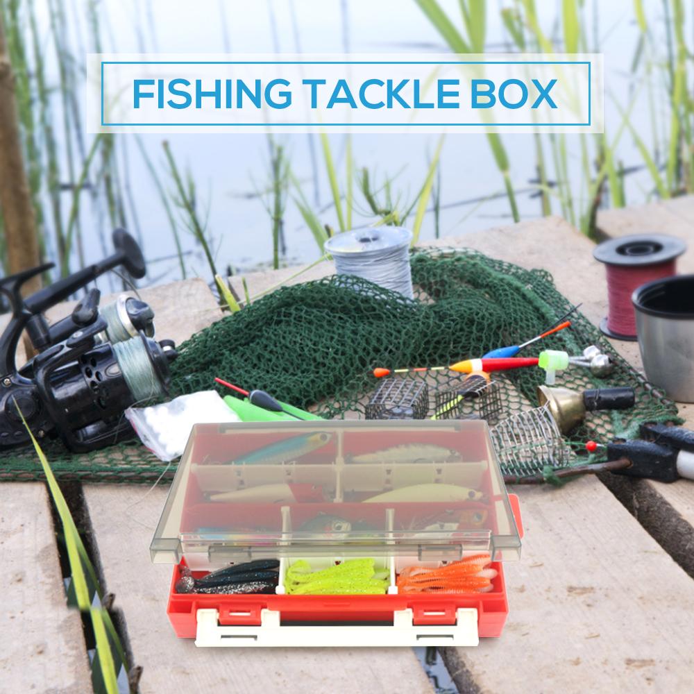 Double Sided Fishing Storage Case Bait Box Lures Organizer Fishing Tackle Container