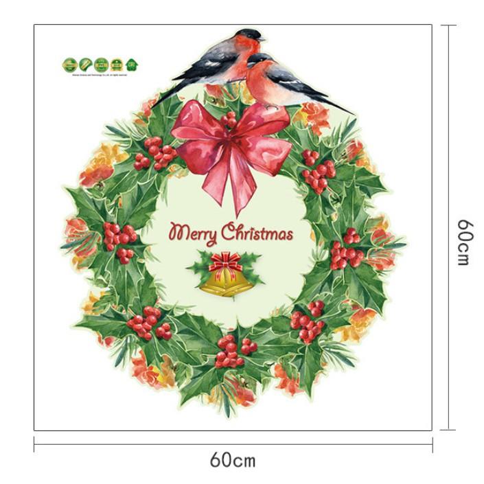 Decal trang trí noel vòng nguyệt quế 02
