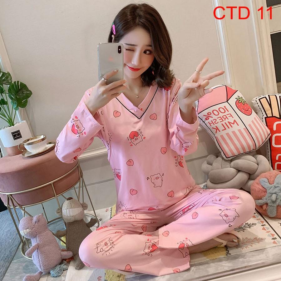 Bộ Cotton lụa sữa Bầu và Sau Sinh có chỗ cho con bú