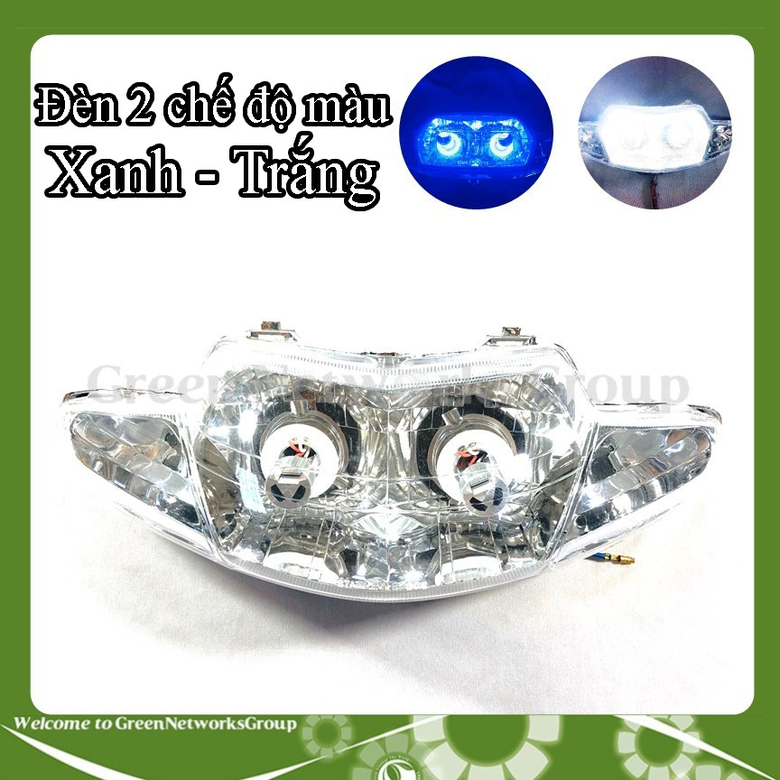 Đầu đèn pha led xe Wave 2002 tích hợp bóng led chính Green Networks Group