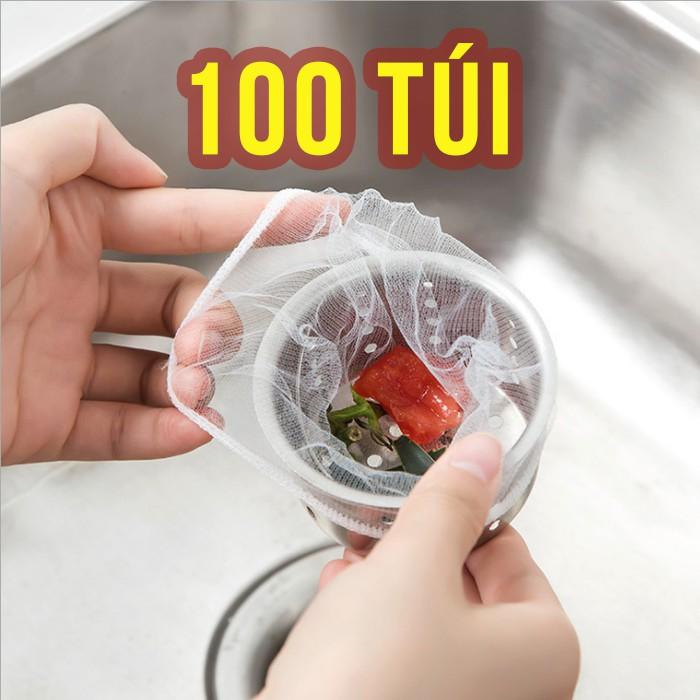 100 túi lọc rác bồn rửa chén siêu tiện dụng