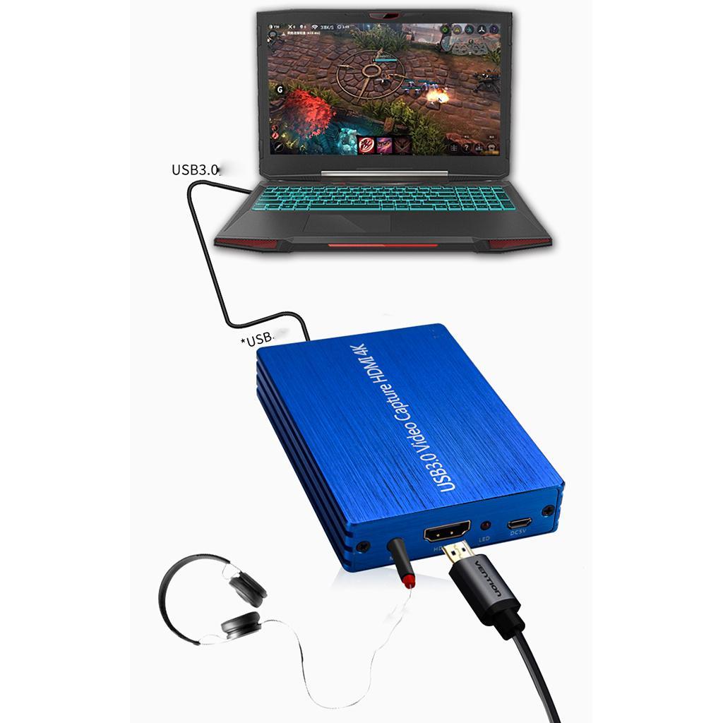 HDMI USB3.0 Game Video Capture Card 1080p Video Adapter Live Recording Blue