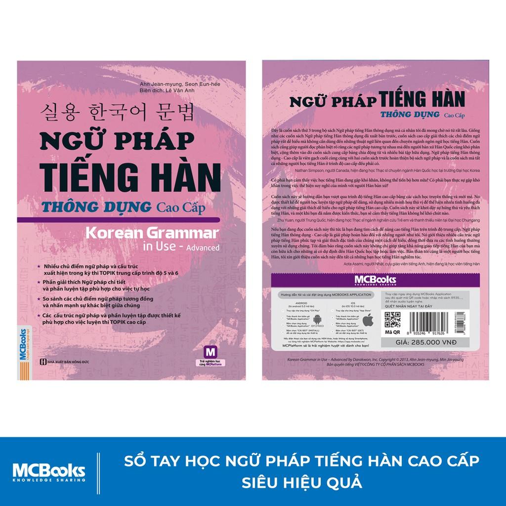 Sách - Ngữ Pháp Tiếng Hàn Thông Dụng Trình Độ Cao Cấp Luyện Thi Topik