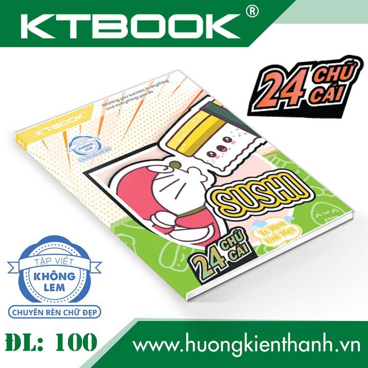 Gói 10 cuốn Tập Học Sinh Cao Cấp Chuyên Rèn Chữ Đẹp 24 Chữ Cái KTBOOK giấy trắng không lem ĐL 100 gsm - 96 trang