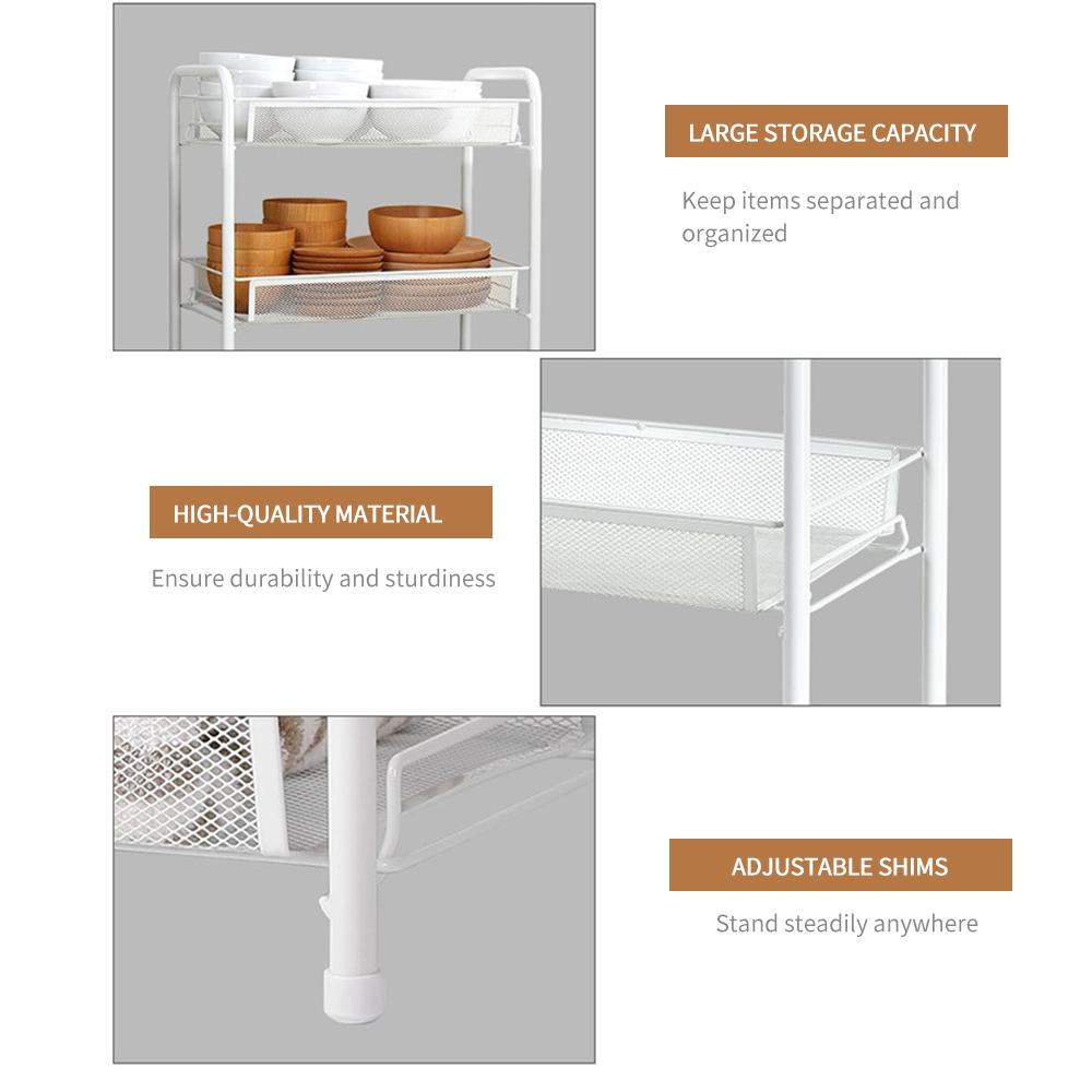 Kệ để đồ 2 tầng 45 * 26 * 38CM, tiết kiệm diện tích, sức chứa lớn, bằng thép carbon có độ bền cao