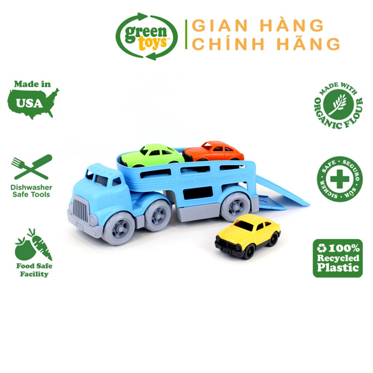 Bộ Đồ Chơi Xe Tải Chở Ô Tô Green Toys Cho Bé Từ 3 Tuổi