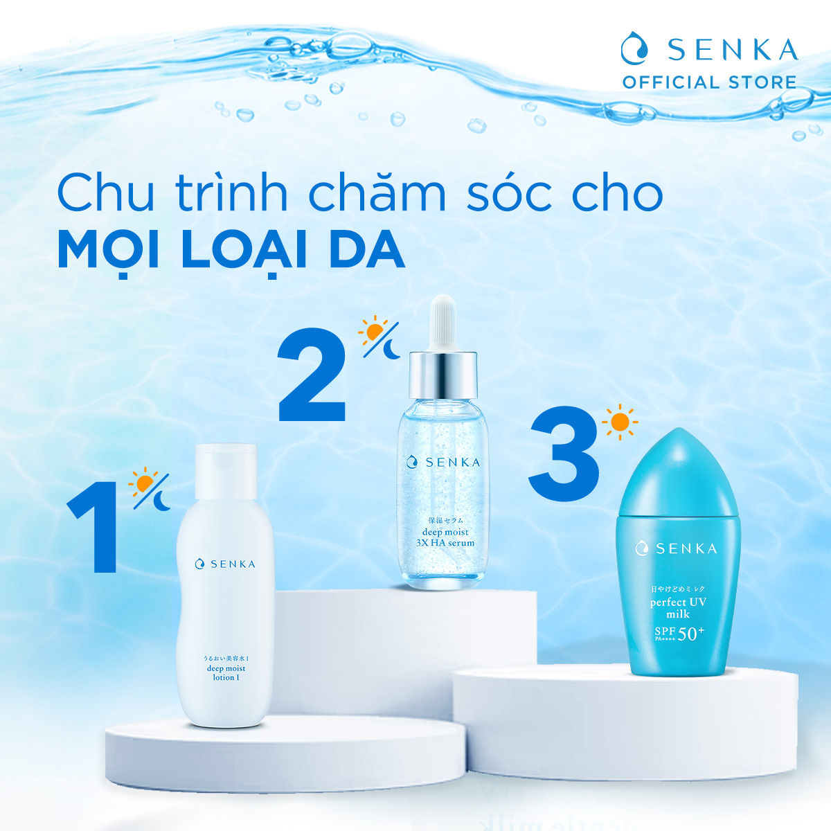Bộ đôi Kem chống nắng Nhật Bản Kiềm Dầu - Không Gây Mụn dạng sữa SENKA PERFECT UV MILK 40ml