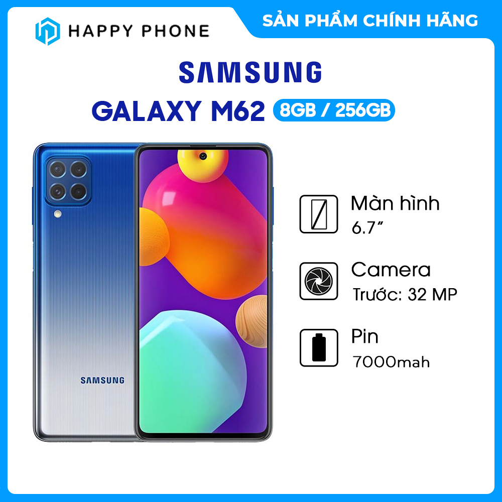 Điện Thoại Samsung Galaxy M62 (8GB/256GB) - Hàng Chính Hãng - ĐÃ KÍCH HOẠT BẢO HÀNH ĐIỆN TỬ