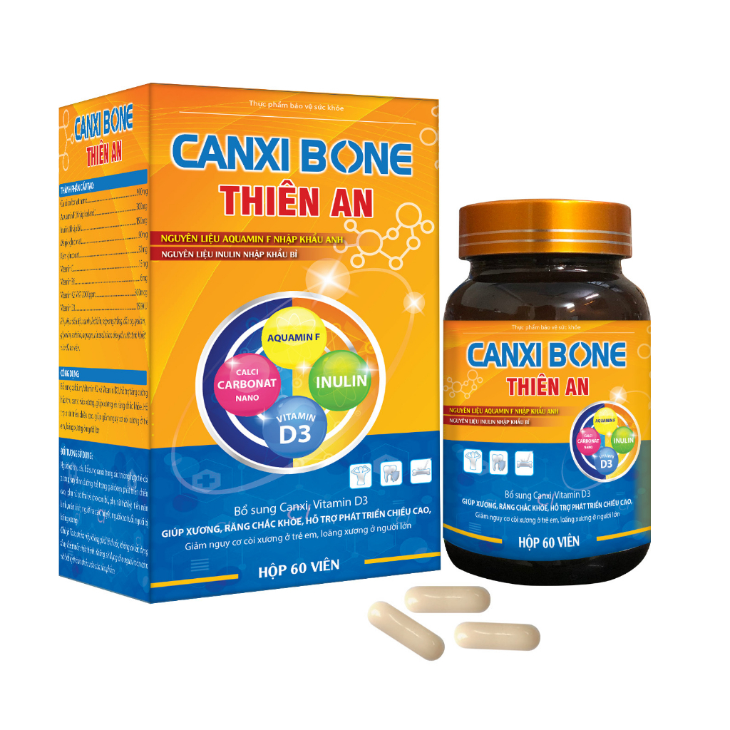 Canxi Bone Thiên An Hỗ Trợ Bổ Sung Canxi, Vitamin D3, Hỗ Trợ Xương, Răng Chắc Khỏe Hỗ Trợ Phát Triển Chiều Cao