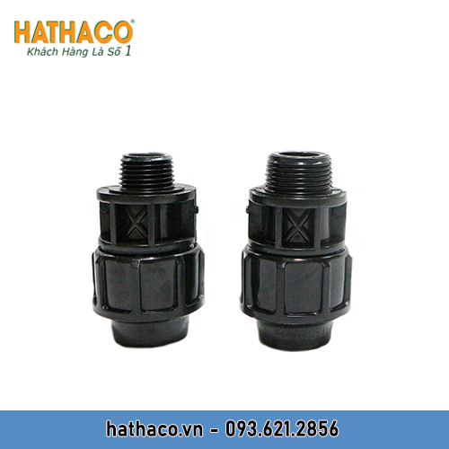 Combo 10 Măng Sông 25 Ren Ngoài 20 - 25 - 32 (ren 1/2&quot; - 3/4&quot; -1&quot;) HATHACO Nối Ống HDPE