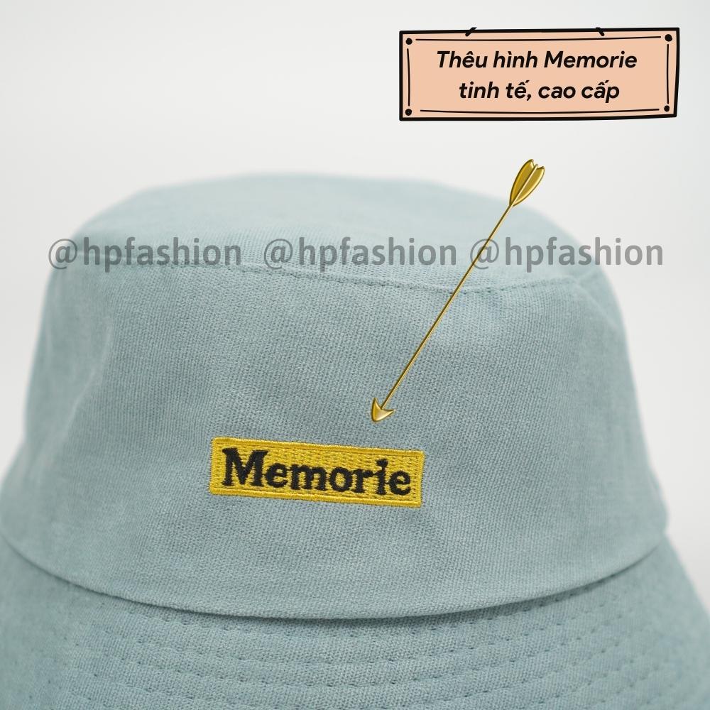 Mũ bucket vành cụp ️Nón tai bèo thêu chữ MEMORIE chất nỉ nhung cao cấp form unisex nam nữ N37