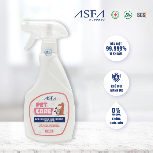 Nước Xịt Khử Mùi, Diệt Khuẩn Cho Chó Mèo ASFA Pet Care 500ml