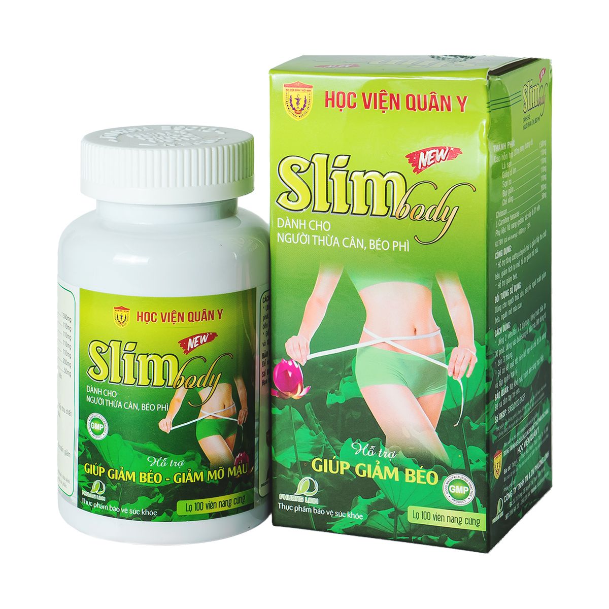 Thực phẩm hỗ trợ giảm cân Slim Body học viện quân y hộp 100 viên