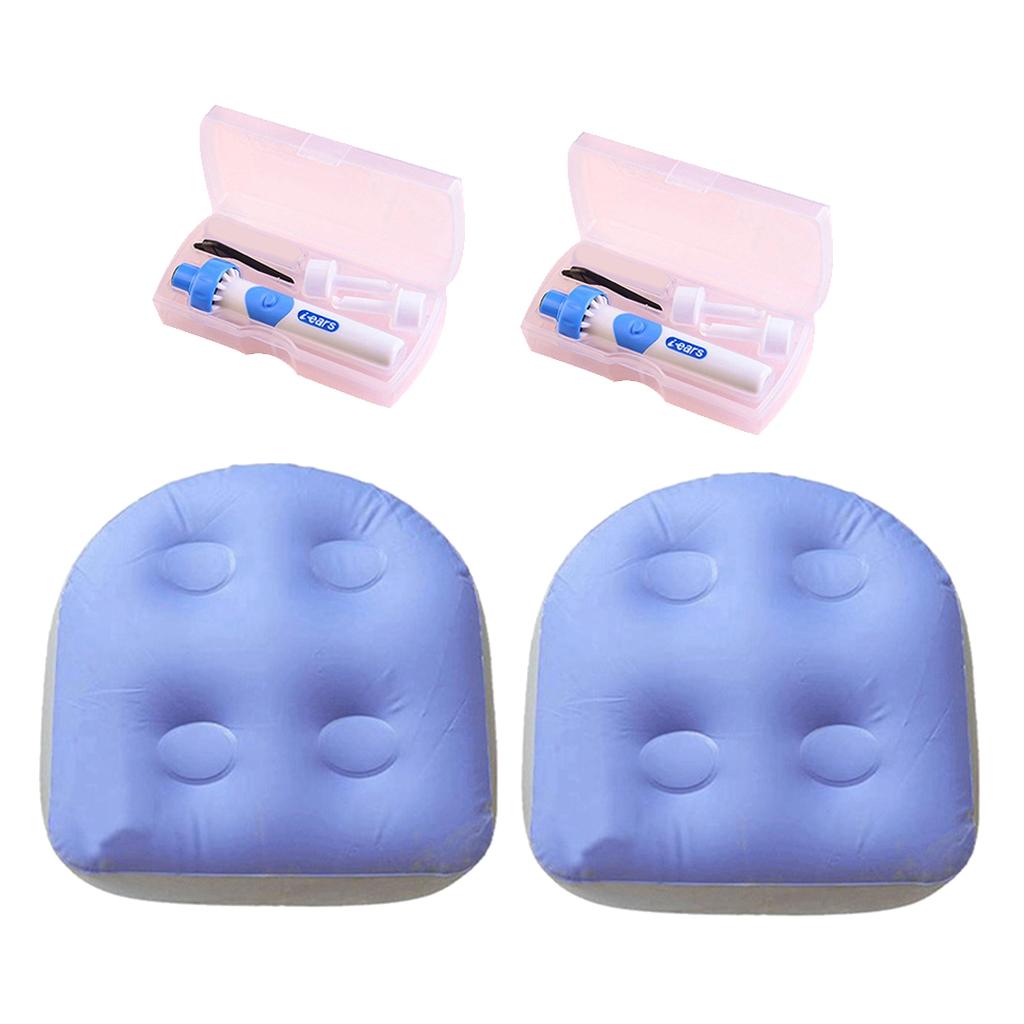 2pcs Suction Up Spa Hot Tub Pad Inflatable W/ 2 Ear Wax Remover
