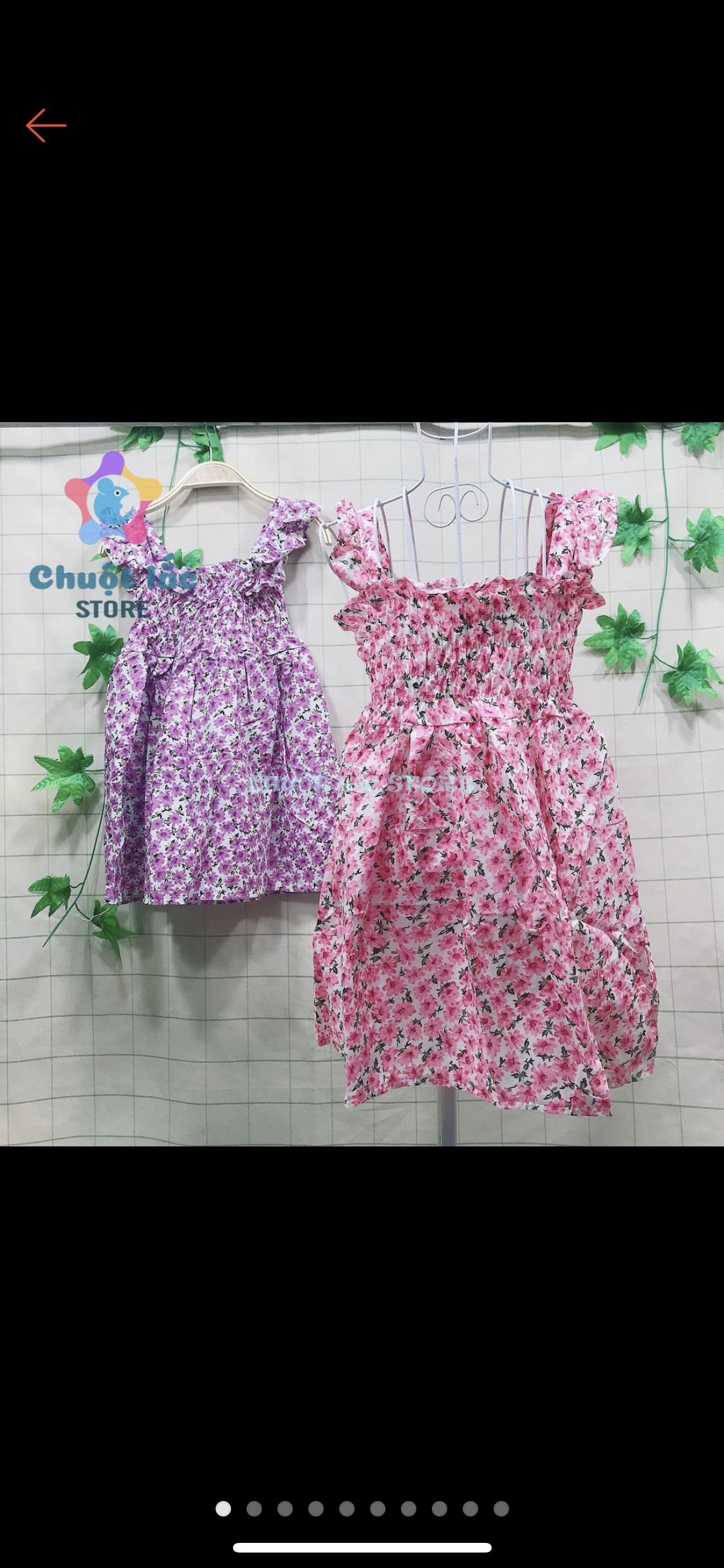 Váy hoa nhí thô mềm mát dành cho bé gái