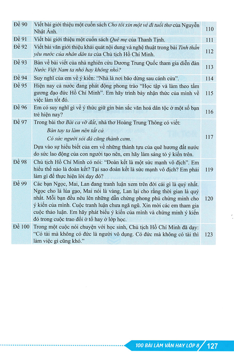 ND - 100 Bài Làm Văn Hay Lớp 8
